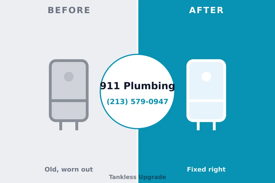 Before and after: plumbing repair Elm Creek, NE